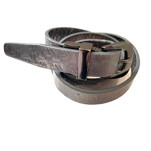 Michael Kors Mens Silver Monogram Belt 36" - Picture 4 of 8